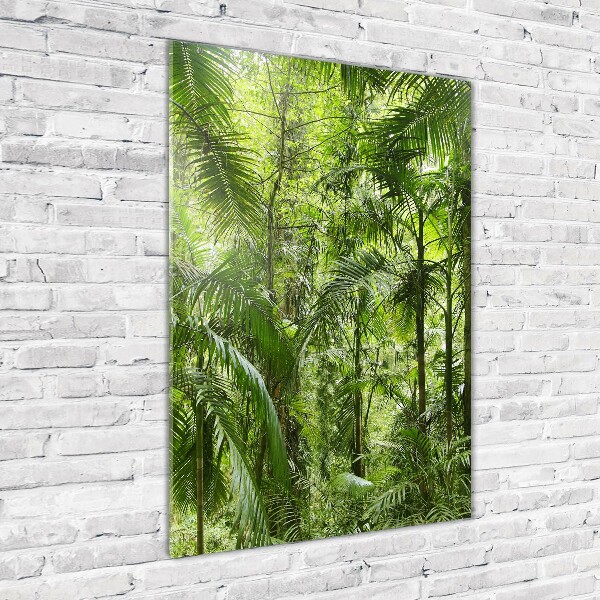 Cuadro de cristal moderno efecto brillo vertical Selva tropical