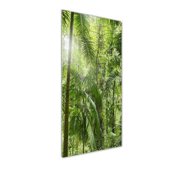 Cuadro de cristal moderno efecto brillo vertical Selva tropical