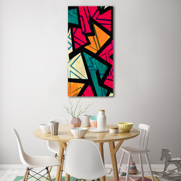 Cuadro de cristal moderno efecto brillo vertical Fondo geométrico