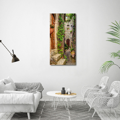Cuadro decorativo en cristal con canto pulido vertical calles italianas