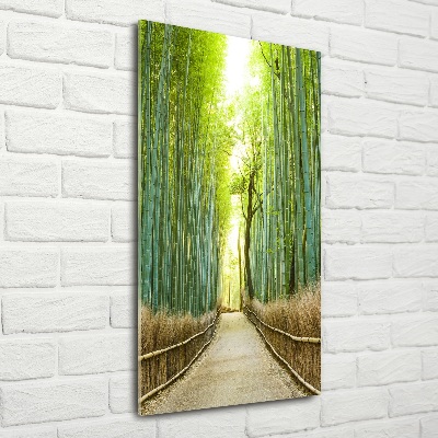 Fotocuadro de cristal elegante para hogar vertical bosque de bambú