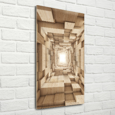 Cuadro decorativo en cristal con canto pulido vertical Abstracción