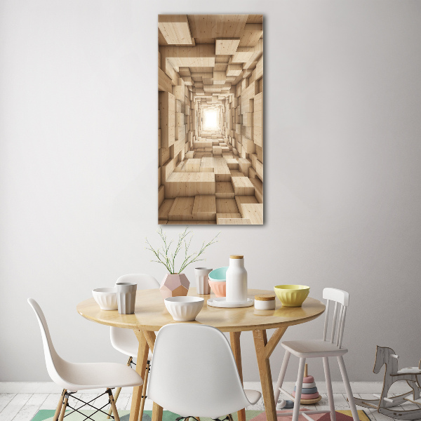 Cuadro decorativo en cristal con canto pulido vertical Abstracción