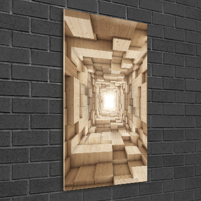 Cuadro decorativo en cristal con canto pulido vertical Abstracción