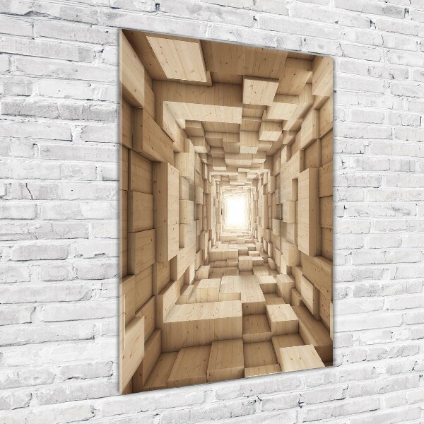 Cuadro decorativo en cristal con canto pulido vertical Abstracción