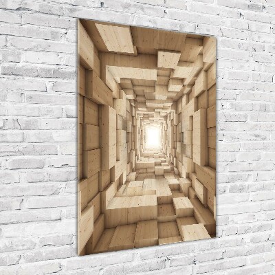 Cuadro decorativo en cristal con canto pulido vertical Abstracción