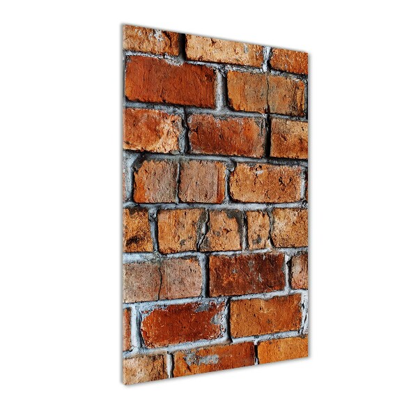 Cuadro decorativo en cristal con canto pulido vertical pared de ladrillos