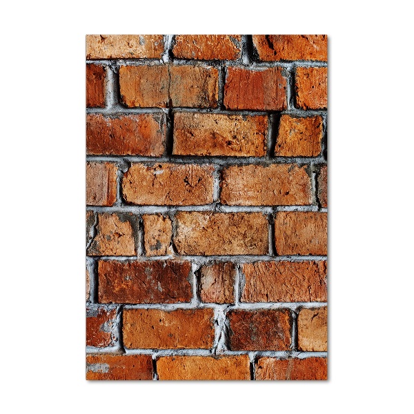 Cuadro decorativo en cristal con canto pulido vertical pared de ladrillos