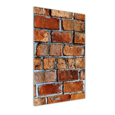 Cuadro decorativo en cristal con canto pulido vertical pared de ladrillos