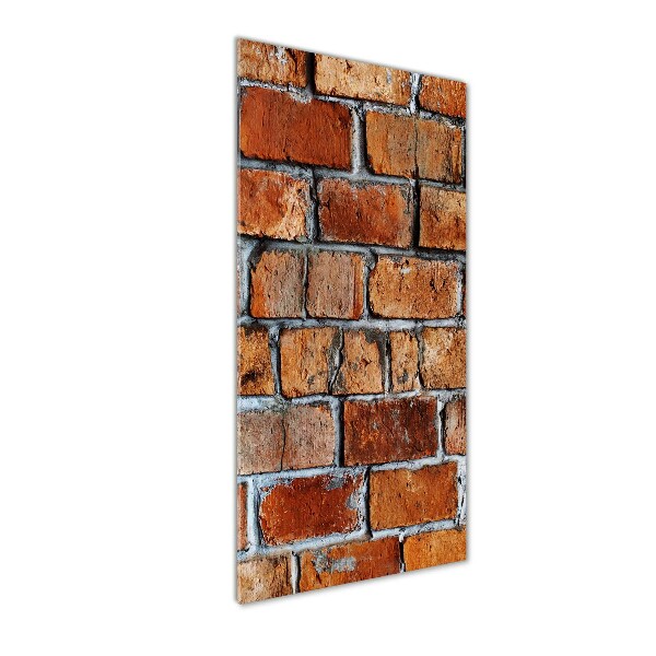 Cuadro decorativo en cristal con canto pulido vertical pared de ladrillos