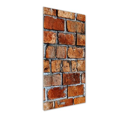 Cuadro decorativo en cristal con canto pulido vertical pared de ladrillos