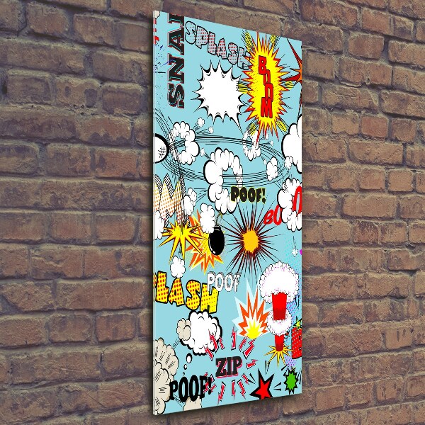 Cuadro decorativo en cristal con canto pulido vertical Historietas