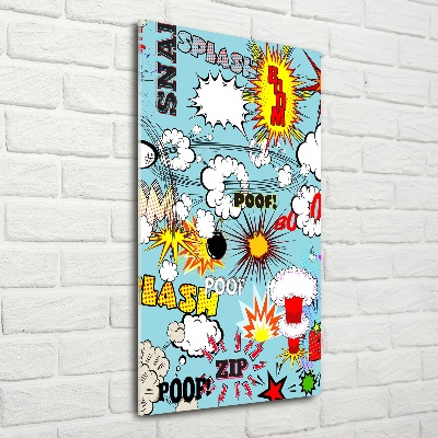 Cuadro decorativo en cristal con canto pulido vertical Historietas