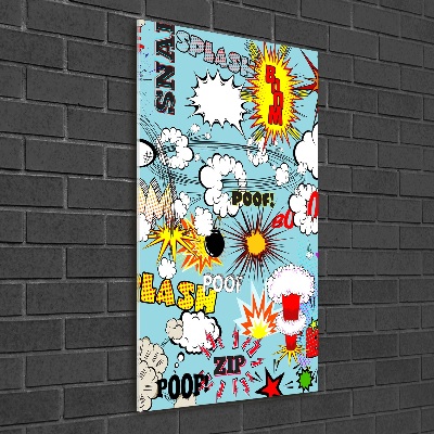 Cuadro decorativo en cristal con canto pulido vertical Historietas