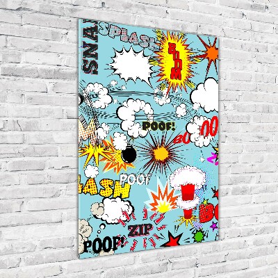 Cuadro decorativo en cristal con canto pulido vertical Historietas