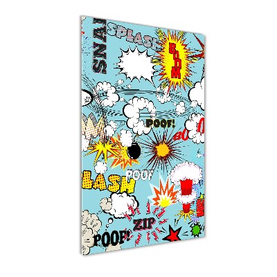 Nowoczesny szklany obraz ze zdjęcia pionowy Komiks