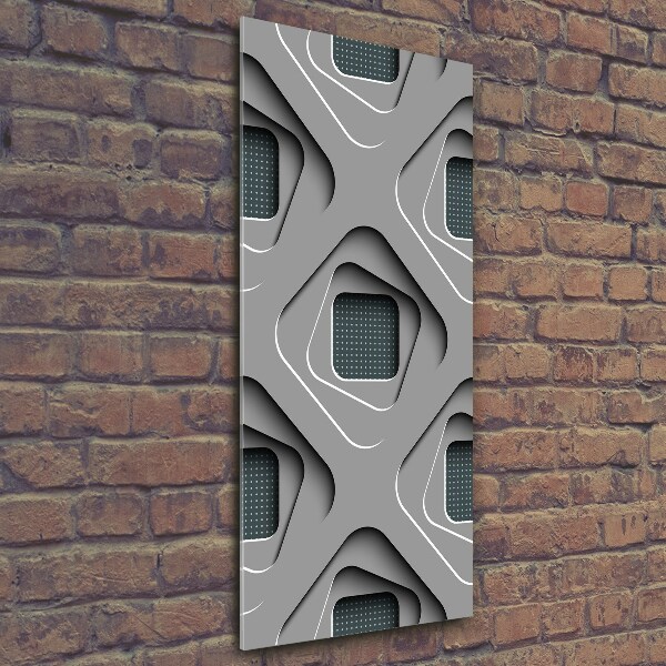 Fotocuadro de cristal elegante para hogar vertical Abstracción 3D