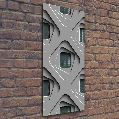 Fotocuadro de cristal elegante para hogar vertical Abstracción 3D