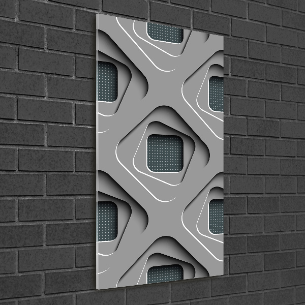 Fotocuadro de cristal elegante para hogar vertical Abstracción 3D