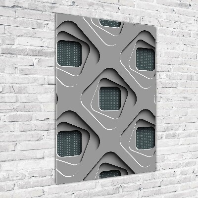 Fotocuadro de cristal elegante para hogar vertical Abstracción 3D