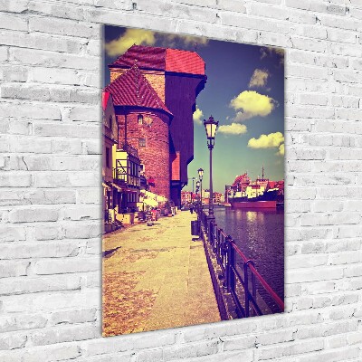 Fotocuadro de cristal elegante para hogar vertical Gdansk, Polonia