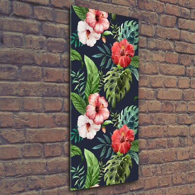 Fotocuadro de cristal elegante para hogar vertical Patrón hawaiano