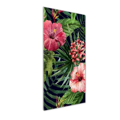 Fotocuadro de cristal elegante para hogar vertical Patrón hawaiano