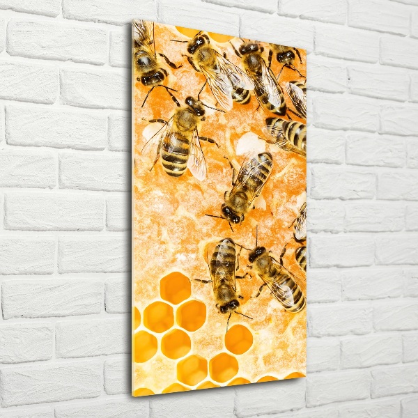 Fotocuadro de cristal elegante para hogar vertical Abejas obreras