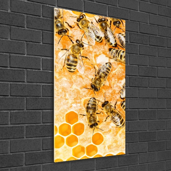 Fotocuadro de cristal elegante para hogar vertical Abejas obreras