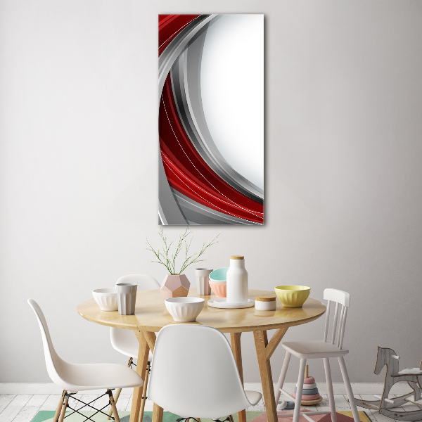 Cuadro de cristal moderno efecto brillo vertical Fondo de ondas