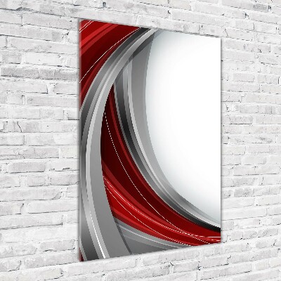 Cuadro de cristal moderno efecto brillo vertical Fondo de ondas