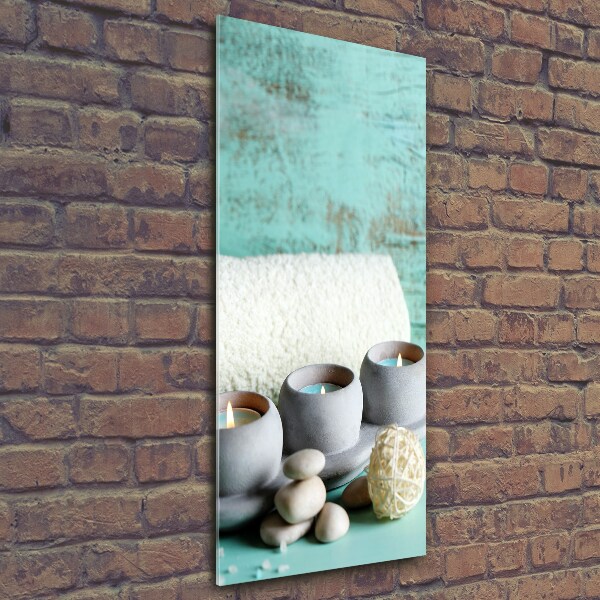 Fotocuadro de cristal elegante para hogar vertical Velas