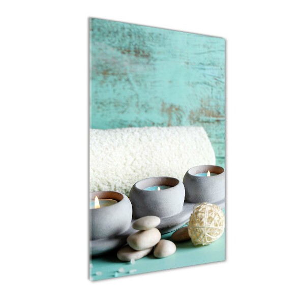 Fotocuadro de cristal elegante para hogar vertical Velas