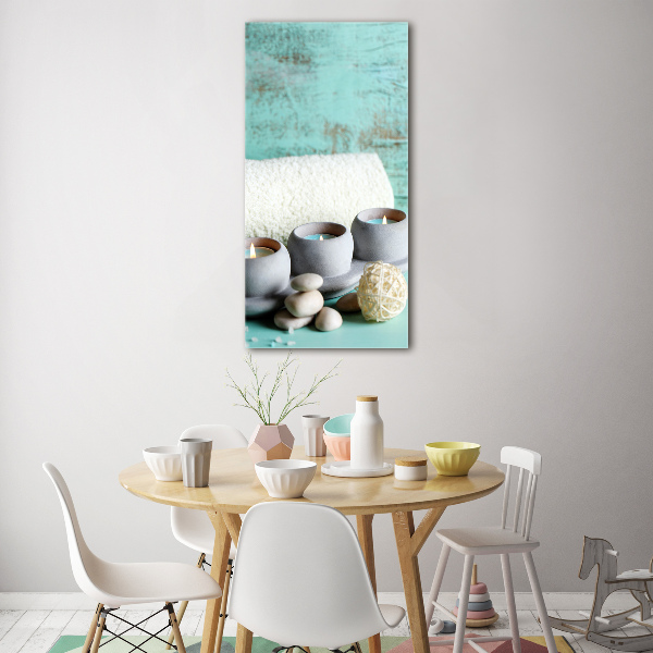 Fotocuadro de cristal elegante para hogar vertical Velas