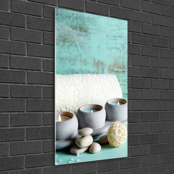 Fotocuadro de cristal elegante para hogar vertical Velas