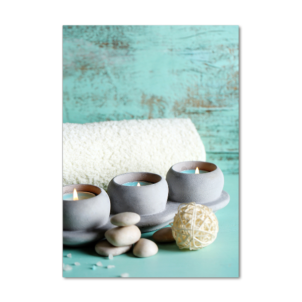 Fotocuadro de cristal elegante para hogar vertical Velas