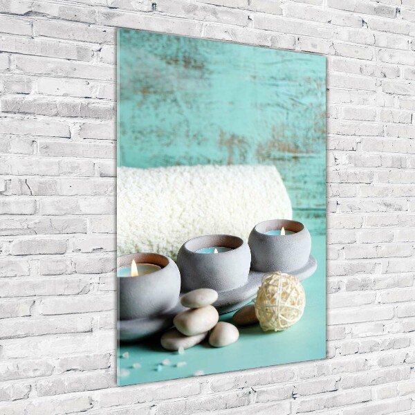 Fotocuadro de cristal elegante para hogar vertical Velas