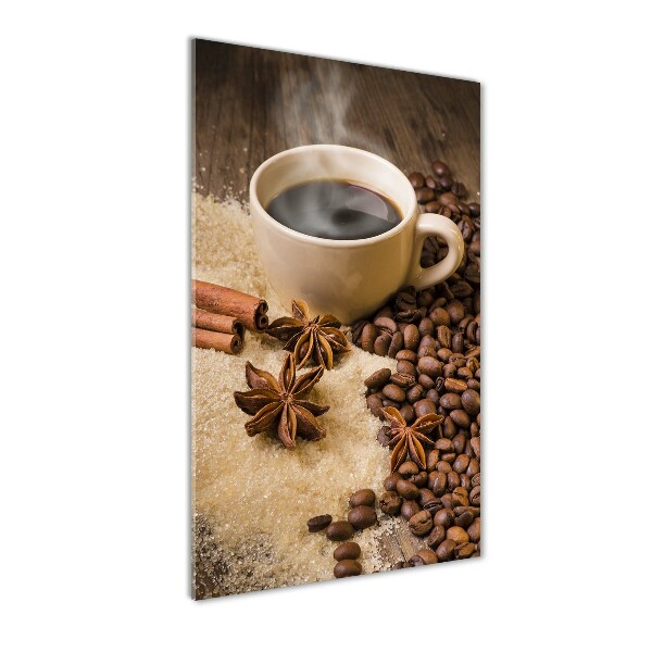 Cuadro de vidrio templado 4mm para pared vertical Una taza de café