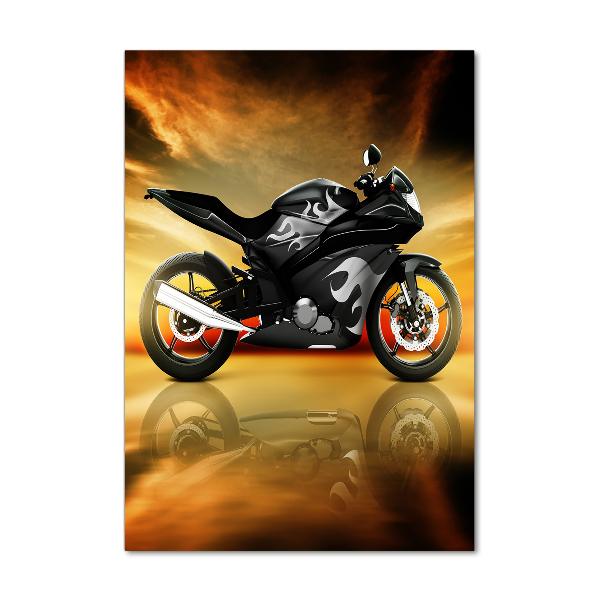 Cuadro de vidrio templado 4mm para pared vertical Moto