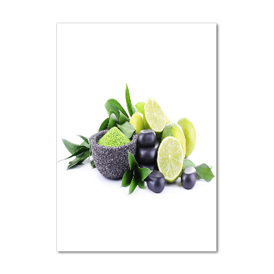 Foto obraz na szkle pionowy Cytrusy i kamienie