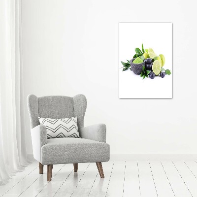 Fotocuadro de cristal elegante para hogar vertical Cítricos y huesos