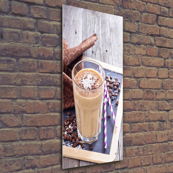 Cuadro de cristal moderno efecto brillo vertical Cóctel de chocolate