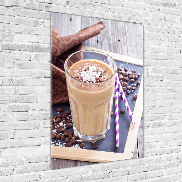 Cuadro de cristal moderno efecto brillo vertical Cóctel de chocolate