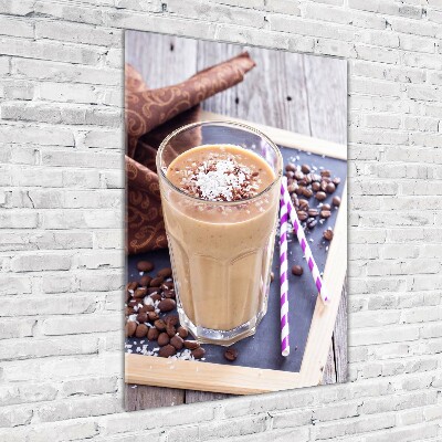 Cuadro de cristal moderno efecto brillo vertical Cóctel de chocolate