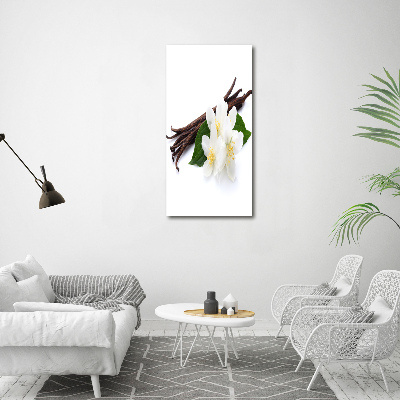 Fotocuadro de cristal elegante para hogar vertical Jazmín y vainilla