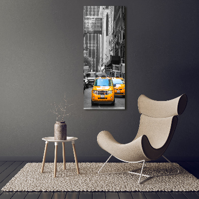 Fotocuadro de cristal elegante para hogar vertical Taxis de Nueva York