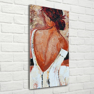 Cuadro de vidrio templado 4mm para pared vertical Mujer