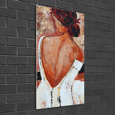 Cuadro de vidrio templado 4mm para pared vertical Mujer