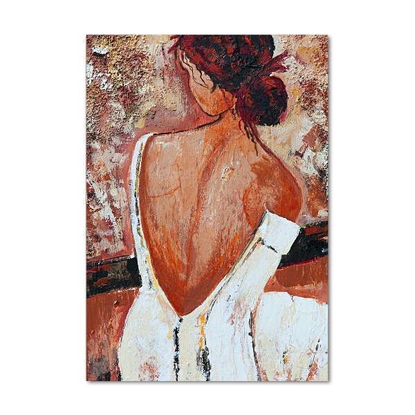 Cuadro de vidrio templado 4mm para pared vertical Mujer