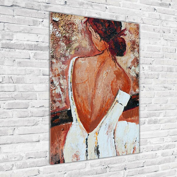 Cuadro de vidrio templado 4mm para pared vertical Mujer